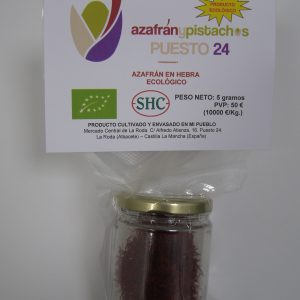 302 AZAFRÁN EN HEBRA ECOLÓGICO Tarro de 5 gramos