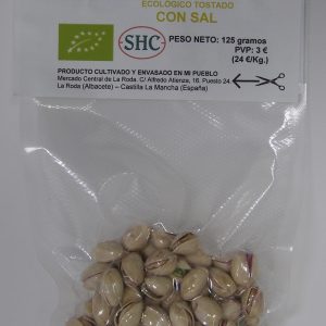 001 PISTACHO CON CÁSCARA ECOLÓGICO TOSTADO CON SAL 125 gr