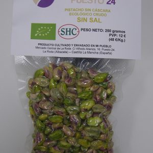 105 pistacho sin cáscara ecológico crudo sin sal 250 gramos