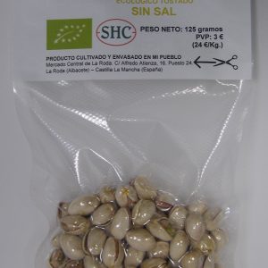 004 PISTACHO CON CÁSCARA ECOLÓGICO TOSTADO SIN SAL 125 GRAMOS